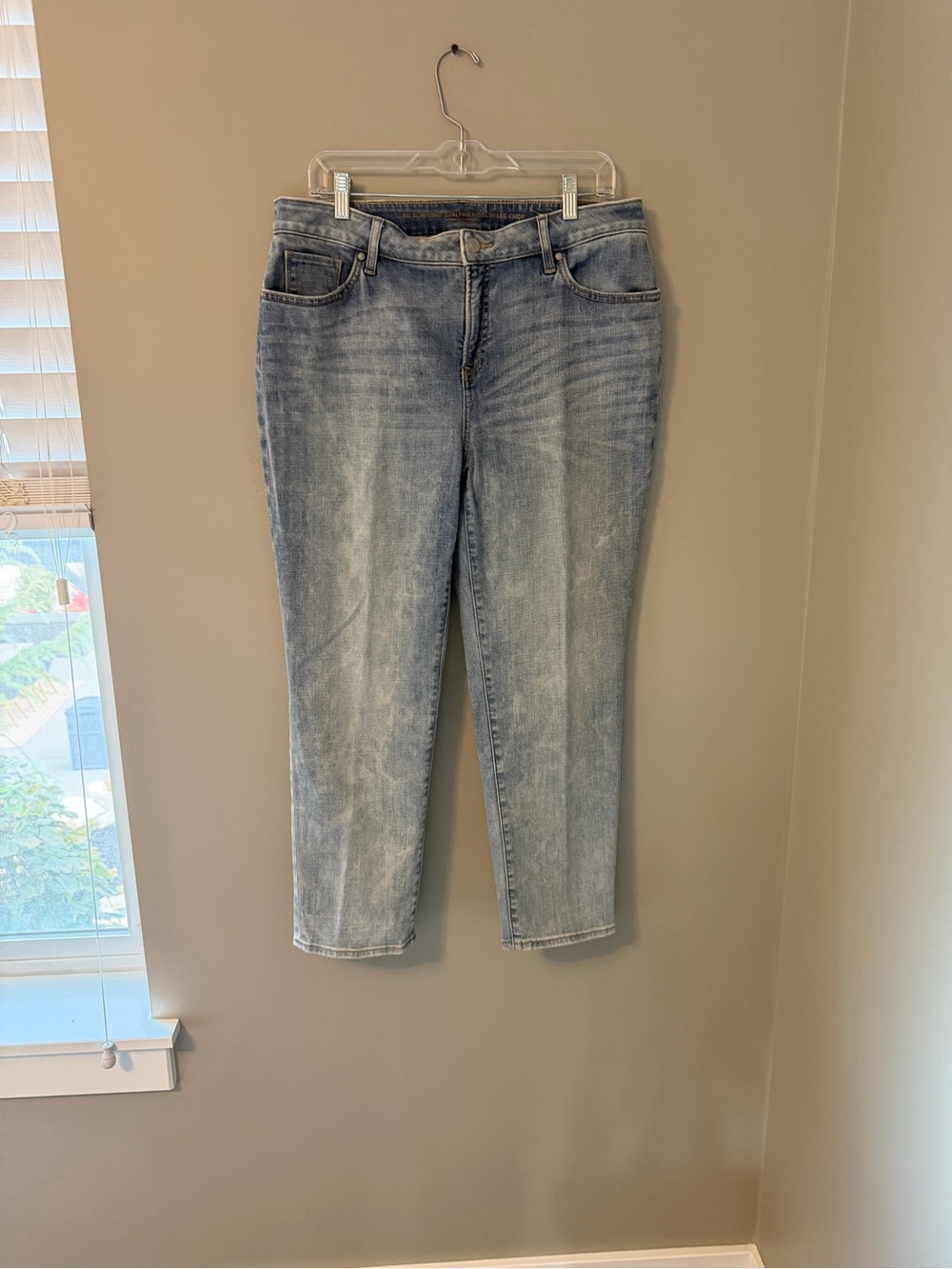 Chico's Light Wash Cropped Straight Jeans - Light Blue